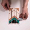 untaping the chevron painted palette diy square
