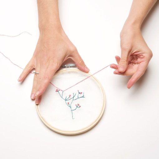 finishing touches of diy flower and plant embroidery