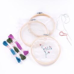 flatlay deluxe flower and plant embroidery kit