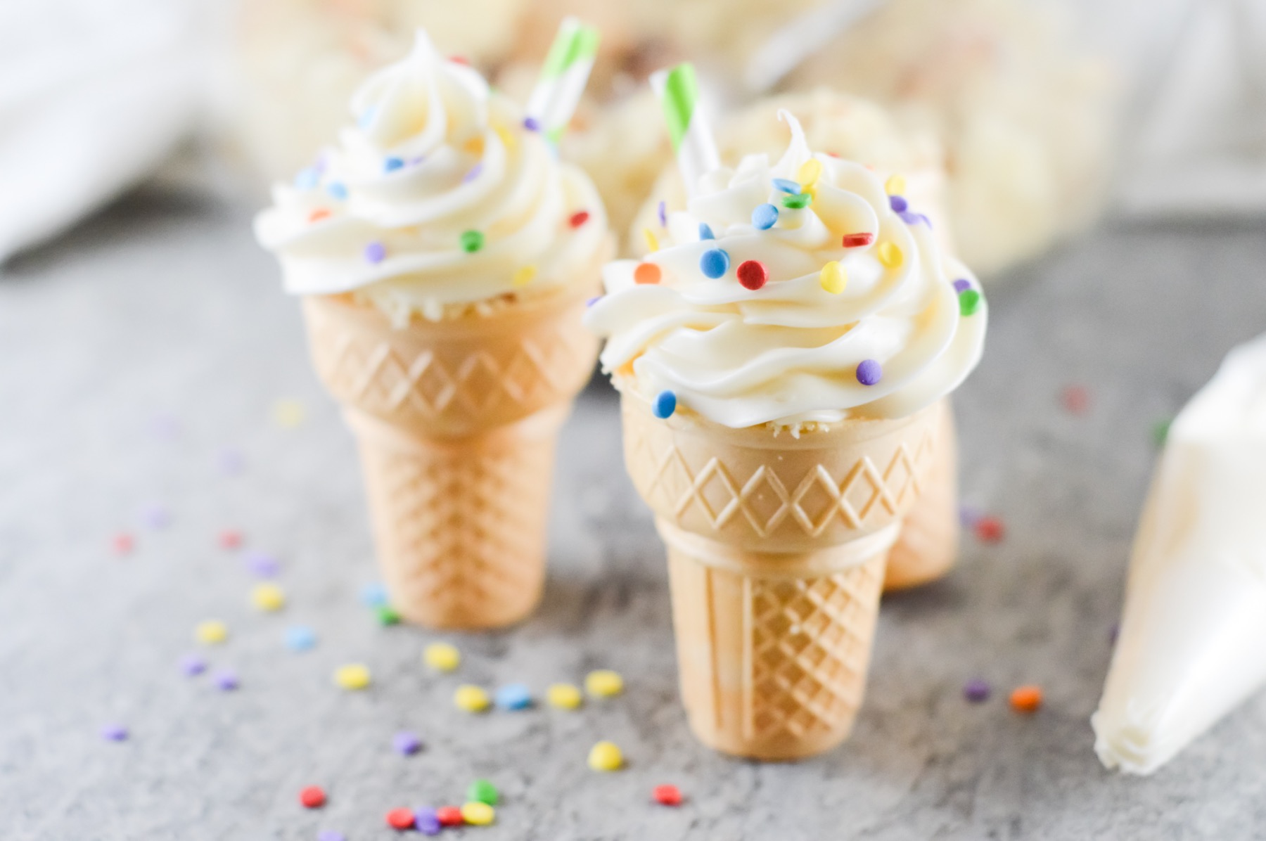 rainbow sprinkled ice cream cone cupcakes recipe