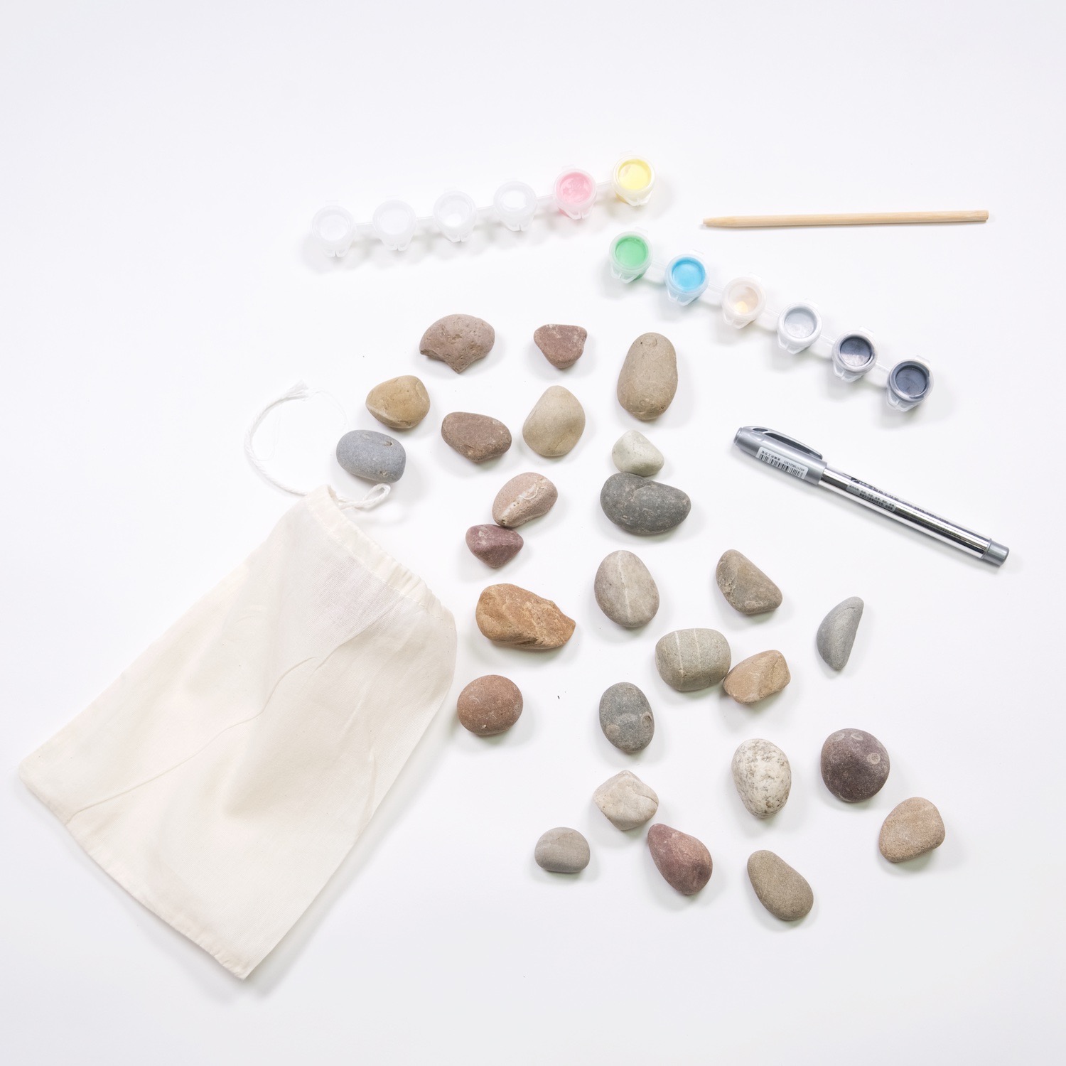 DIY Kit, Painted Rocks Craft Kit – Make Your Own Dominoes, Yahtzee & More