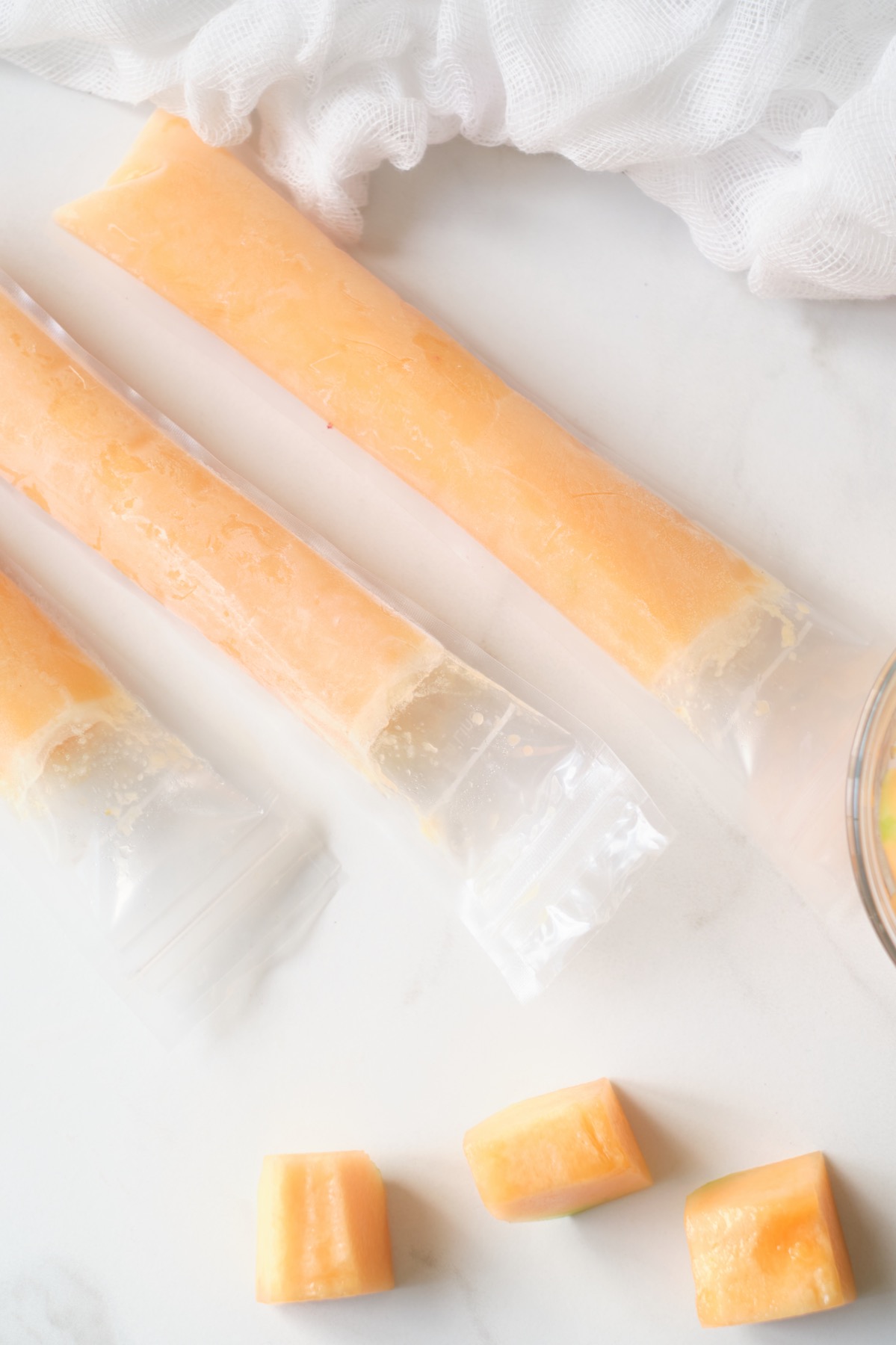 fresh fruit freezer pops recipe with cantaloupe