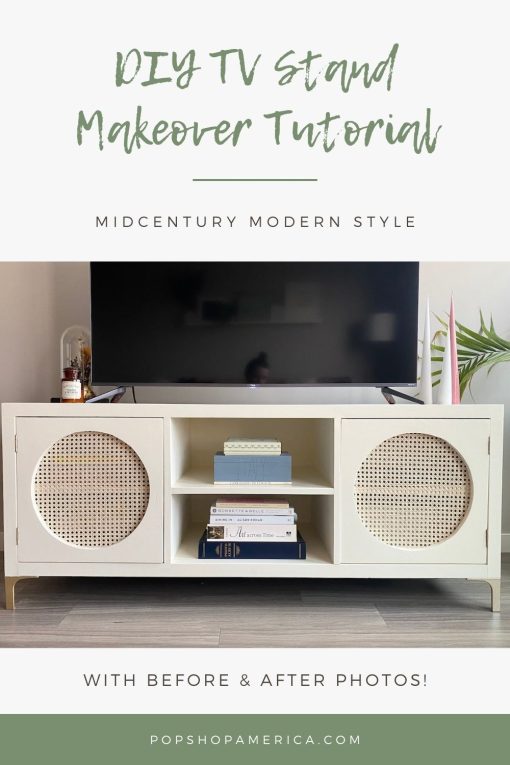 DIY TV Stand Midcentury Makeover Tutorial (Before & After)