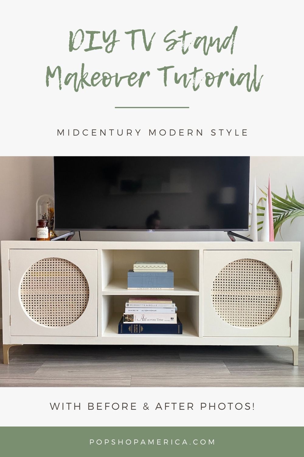DIY modern console table  How to make a media console table 
