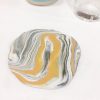 close up of diy marbled clay trinket dish