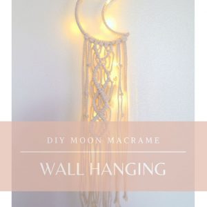 diy moon shaped macrame wall hanging craft tutorial