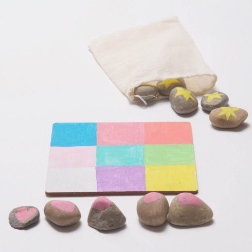 learn how to make painted stones tic tac toe