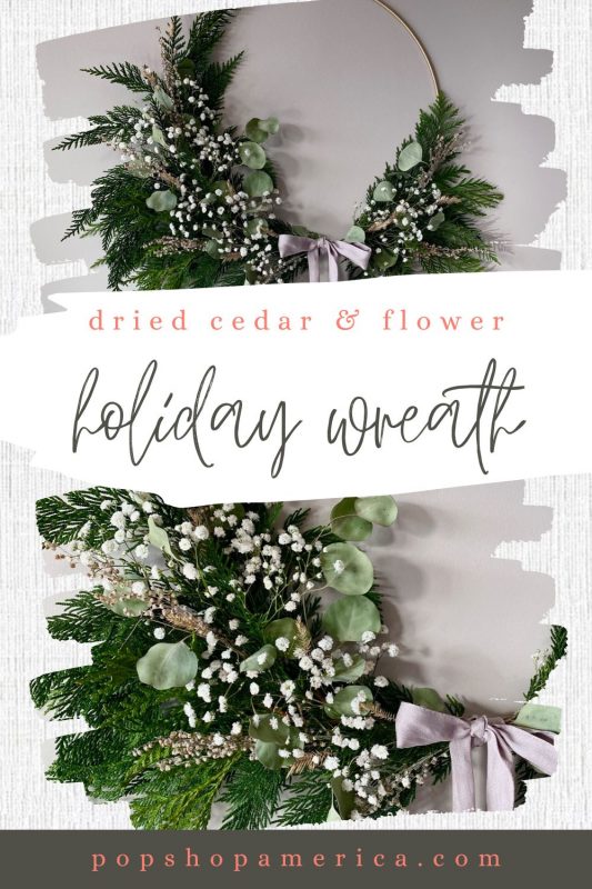 dried cedar and flower holiday wreath featured image