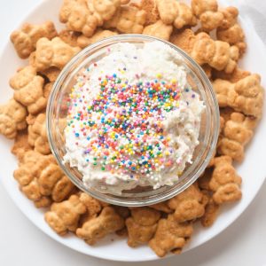 rainbow sprinkle dunkaroo dip recipe square