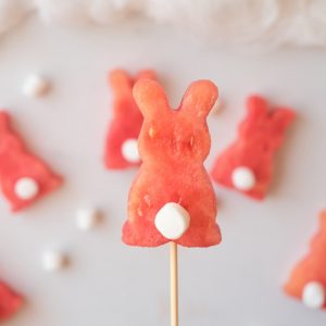 finished watermelon easter bunny kabobs recipe tutorial