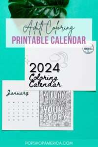 Adult Coloring Printable Calendar 2024 Pop Shop America