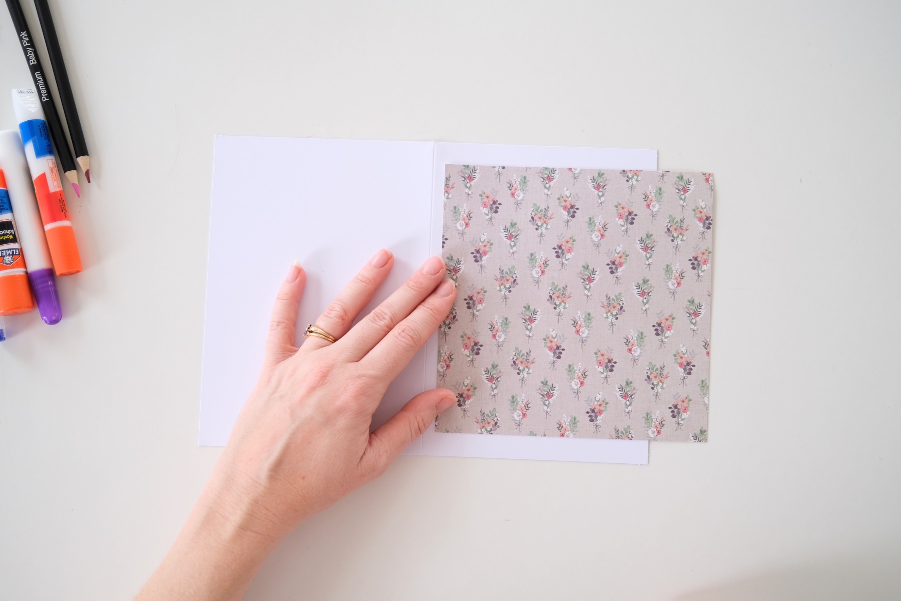 add a layer of decorative paper to make a card