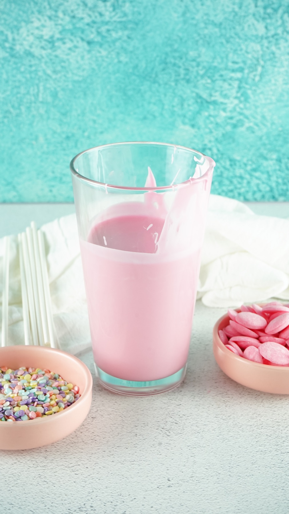 place your candy melts in a tall glass for dipping