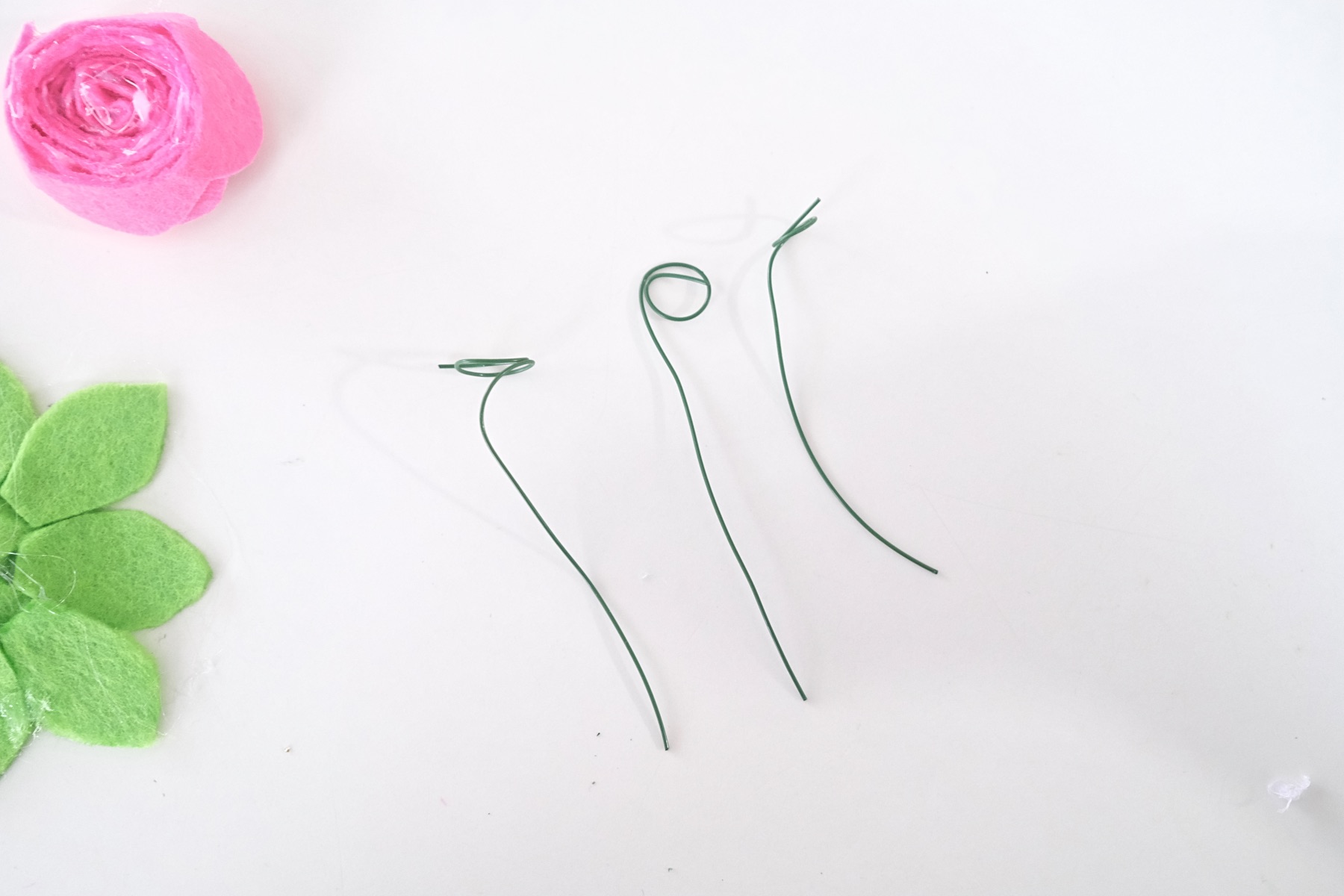 cut floral wire to make stems