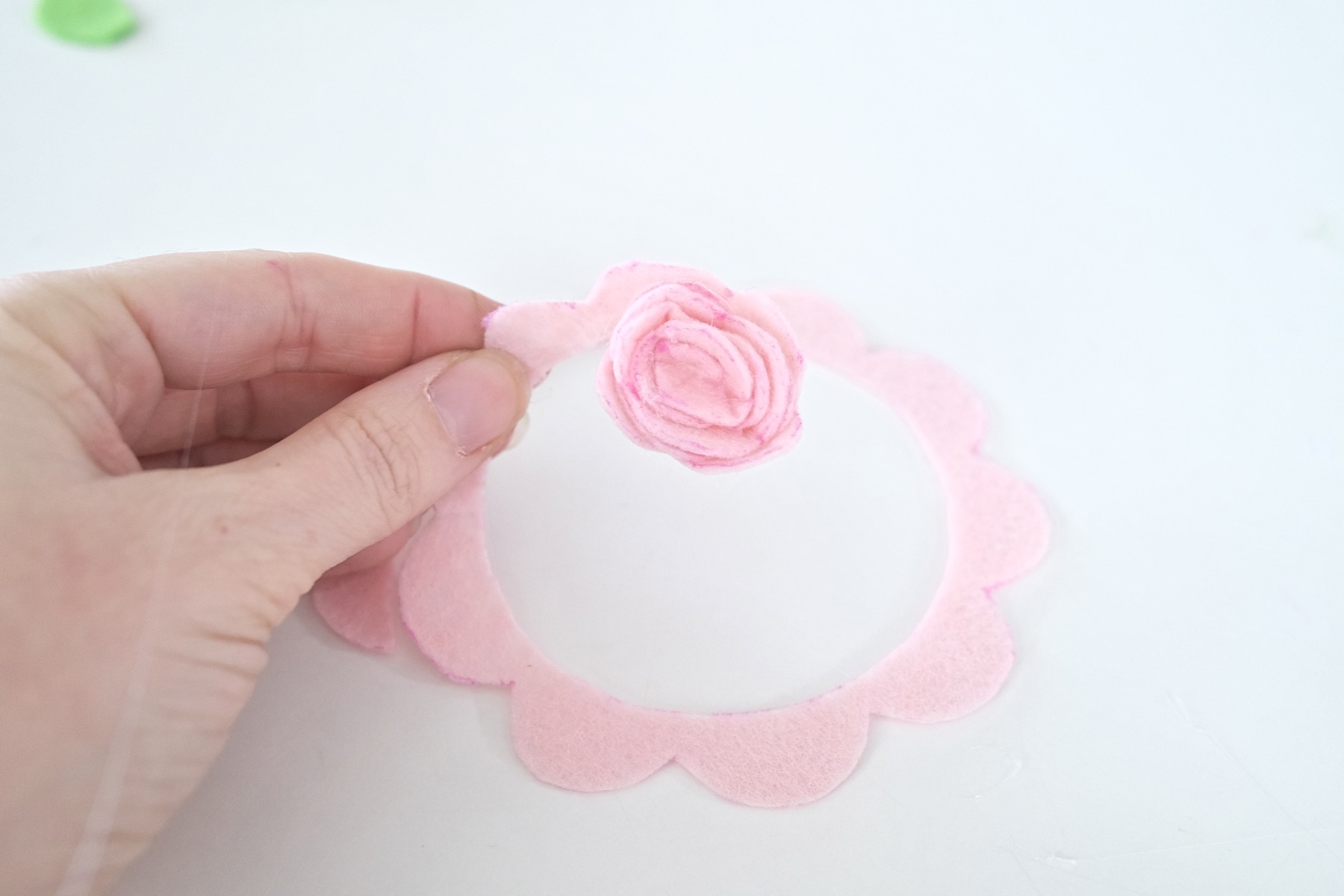 roll the felt to make a flower