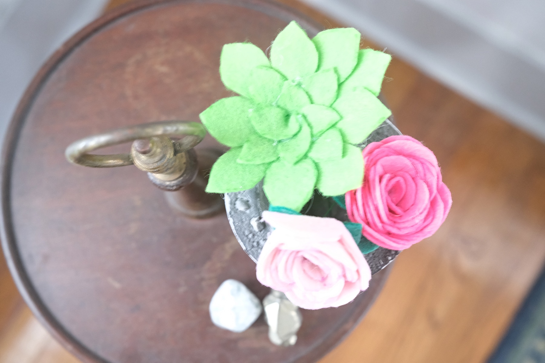 top view of the finished concrete vase