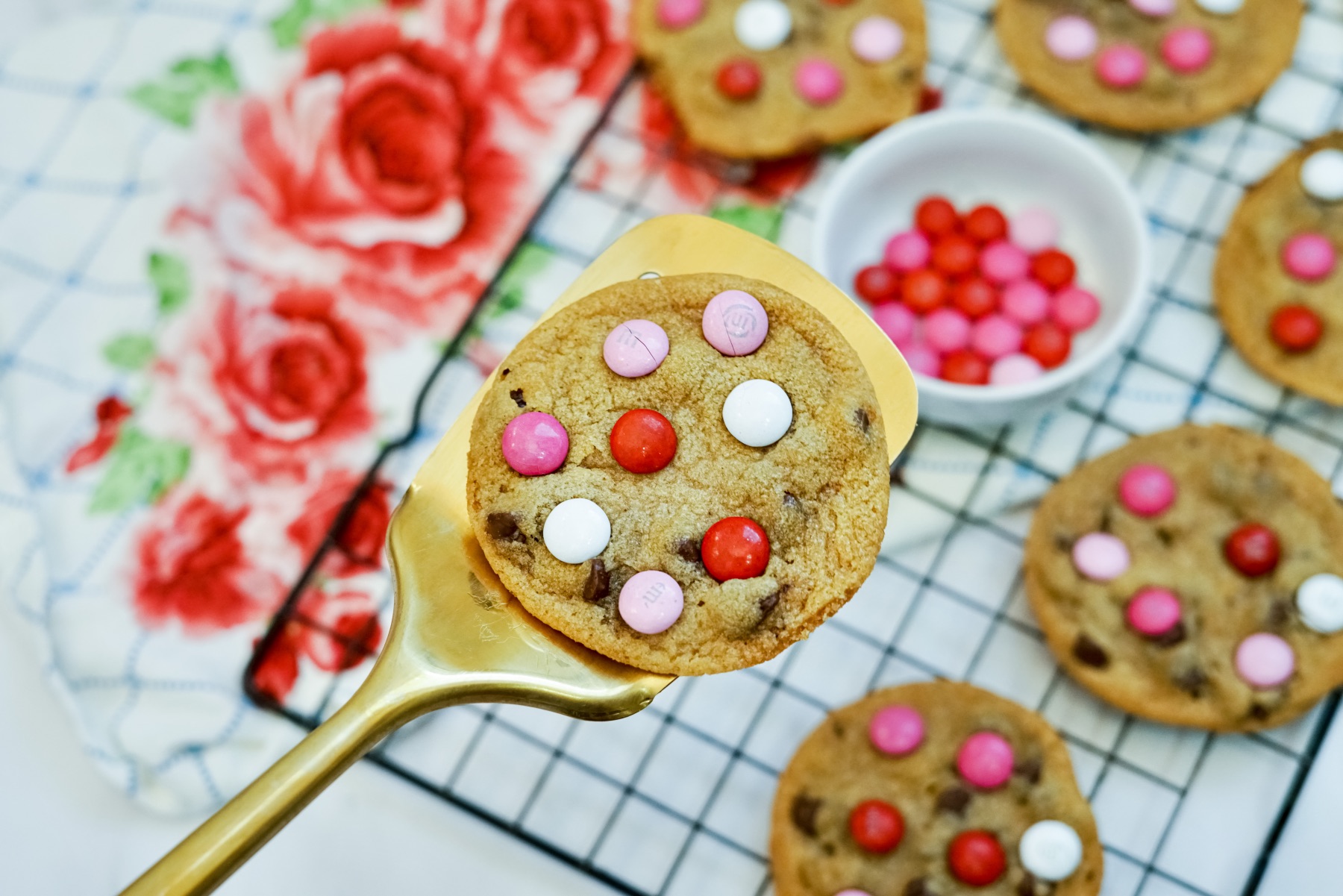 valentine chocolate chip m&m cookies recipe