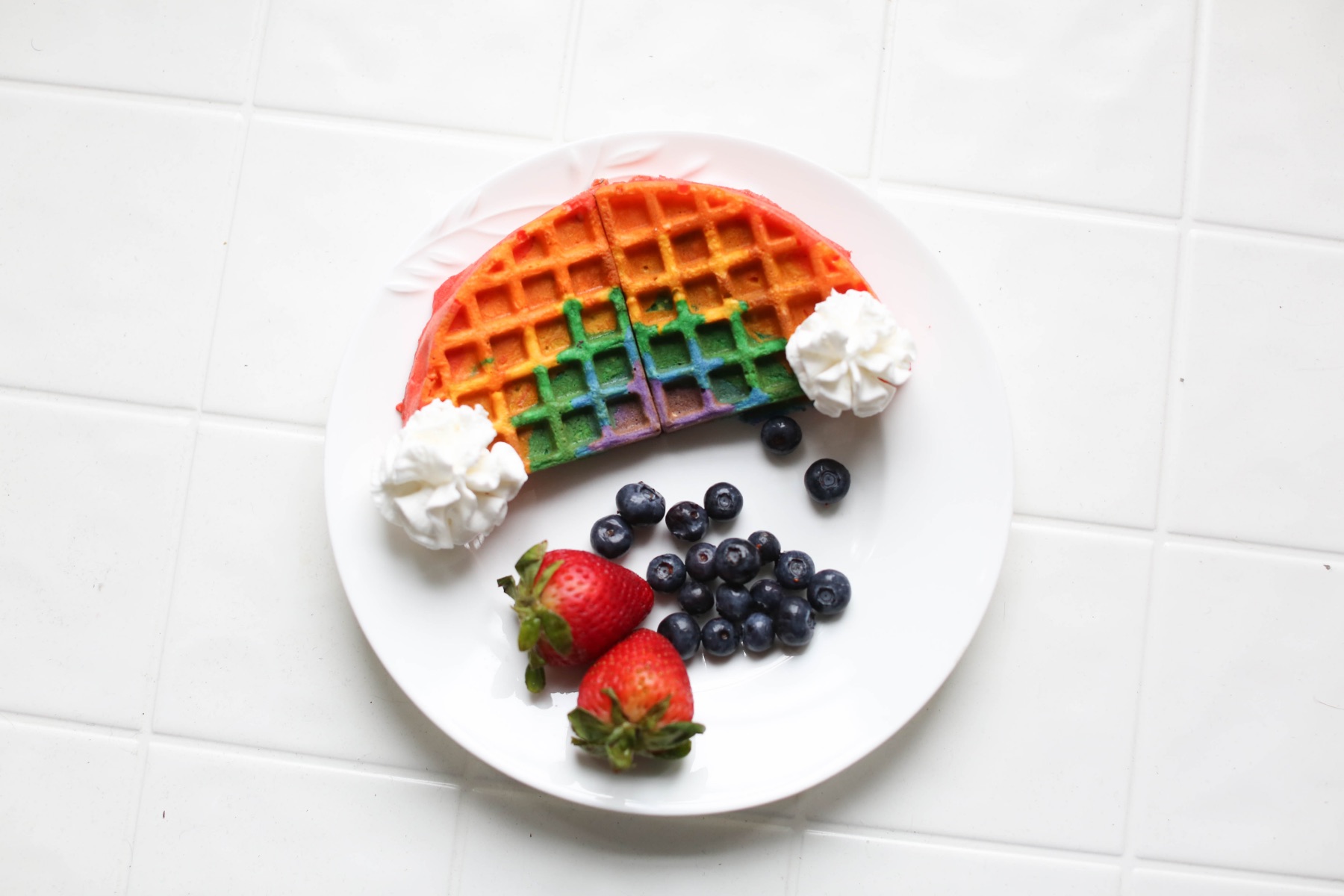 recipe for rainbow colored waffles