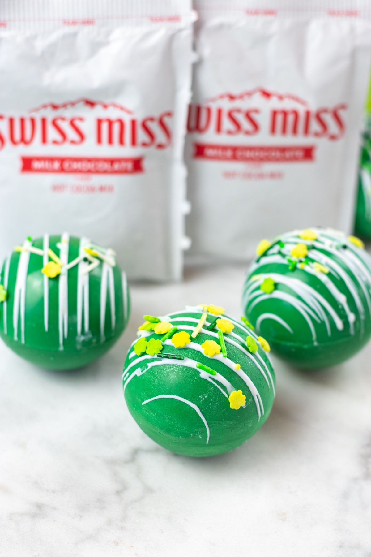 st. patrick's day baileys hot chocolate bombs