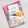 packaged rainbow macrame earrings kit in package