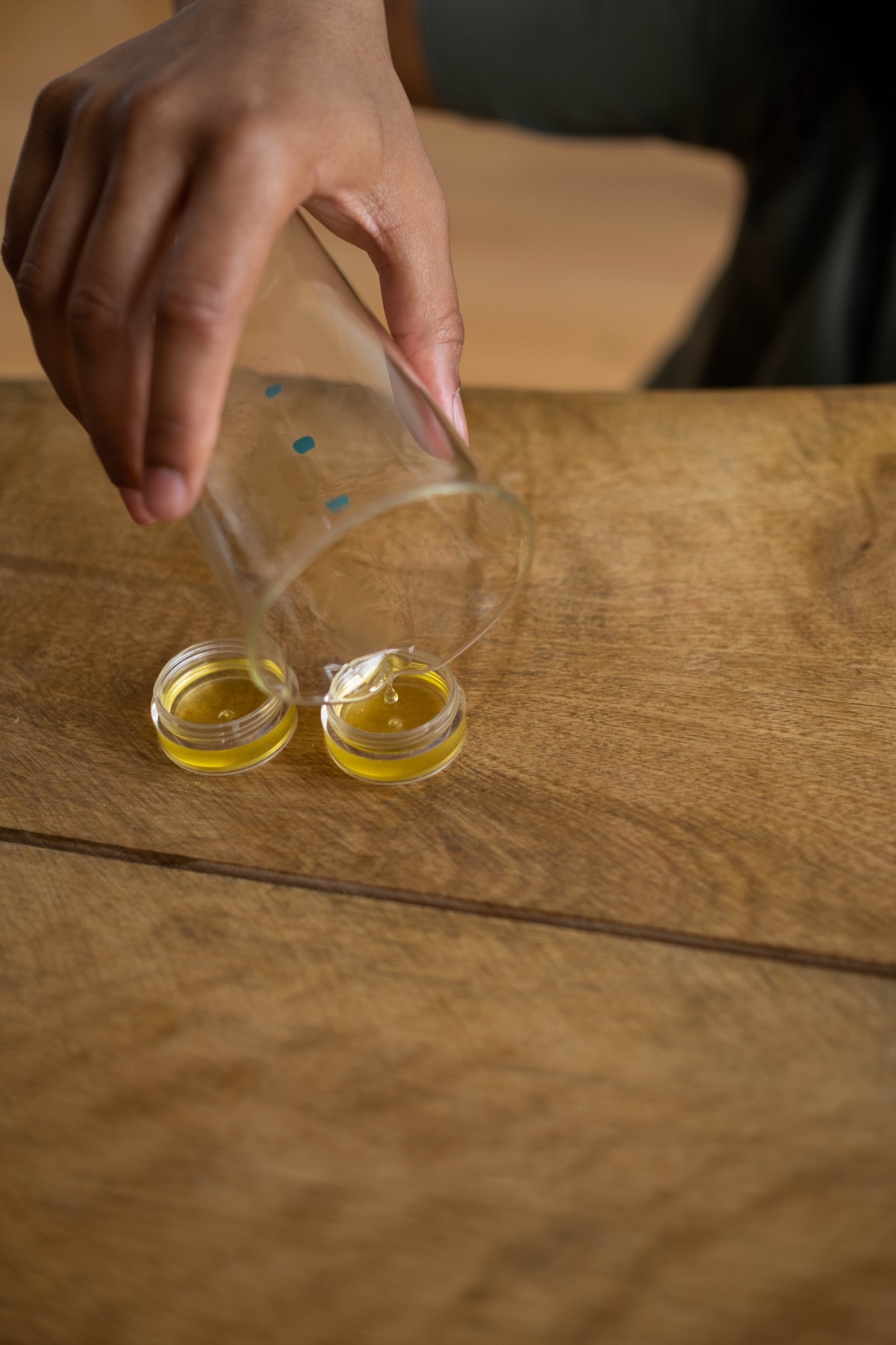 pour the beeswax and ingredients into your container