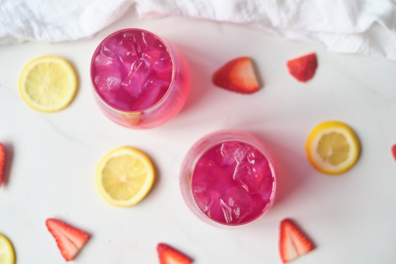 Ombre Strawberry Butterfly Pea Flower Lemonade