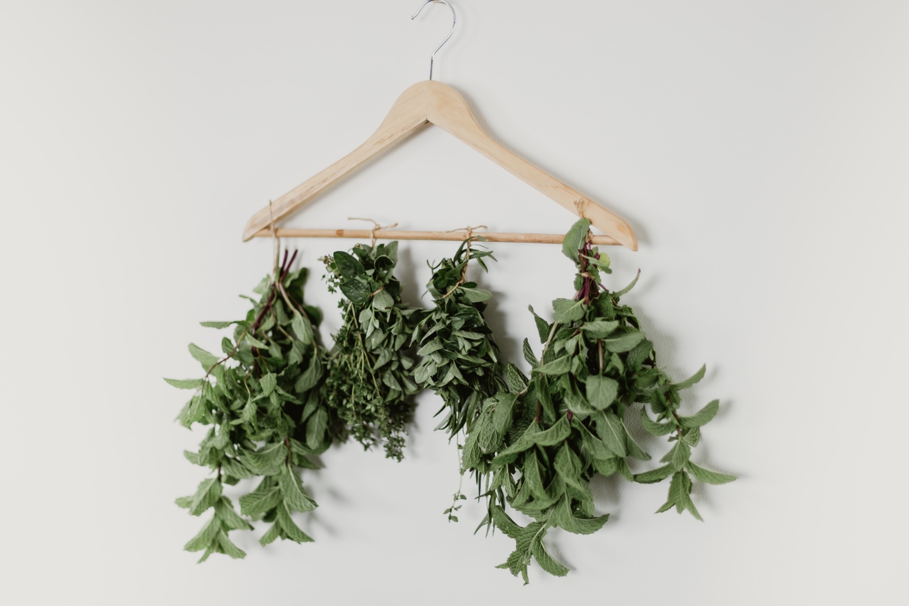 hang herbs with string diy tutorial