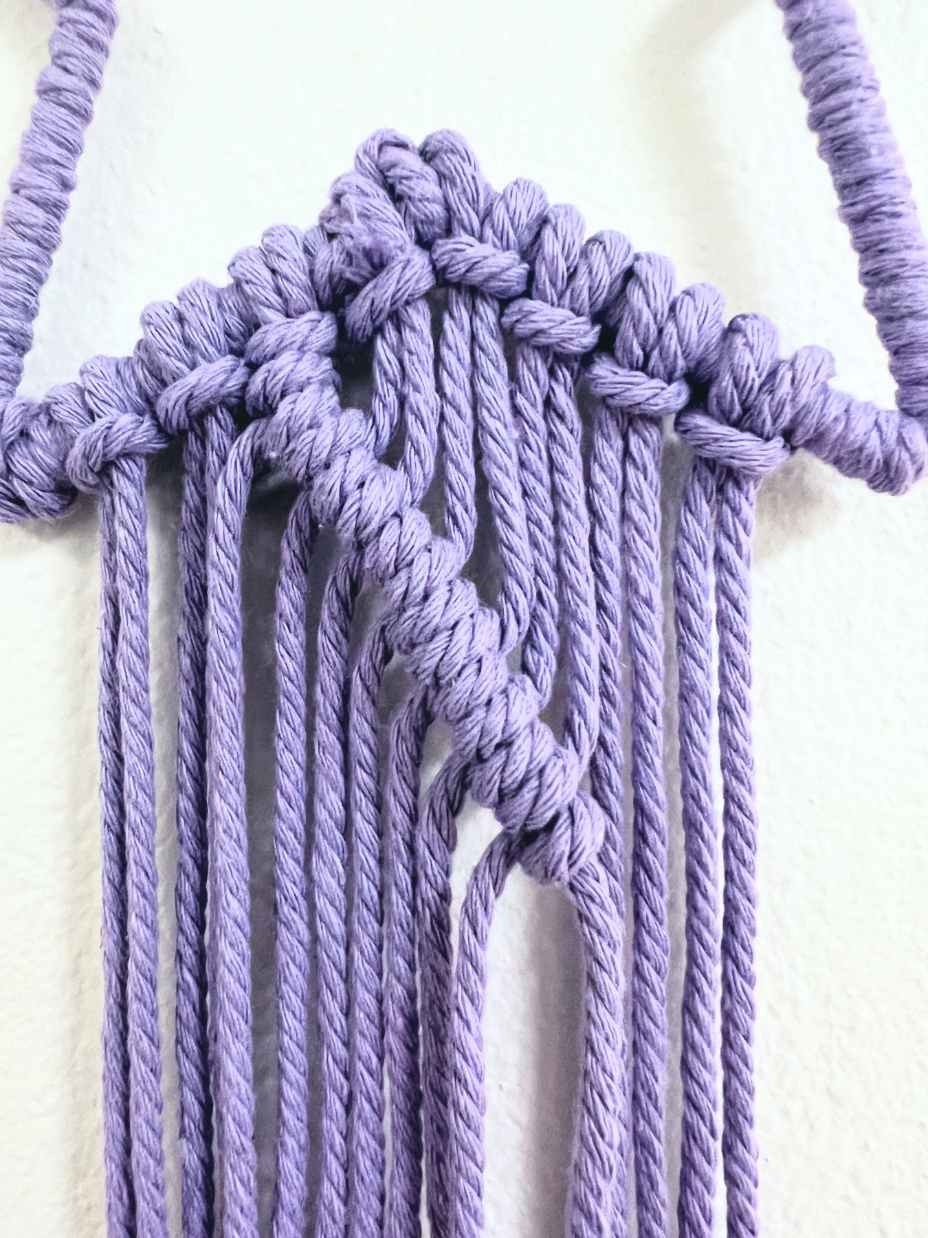 a full row of double half hitch knots