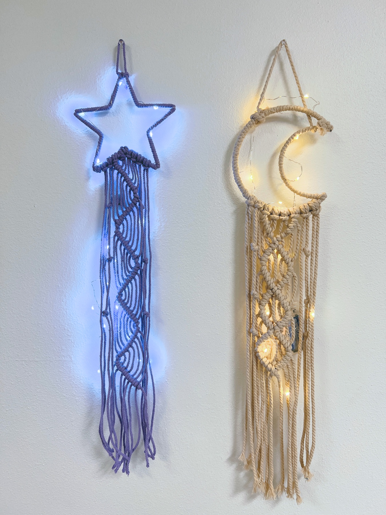 Moon+Star Macrame Kit, 2 in 1 Macrame Kits for Adults Beginners, Includes  Macrame Cord and Instruction with Video, Macrame Wall Hanging Supplies