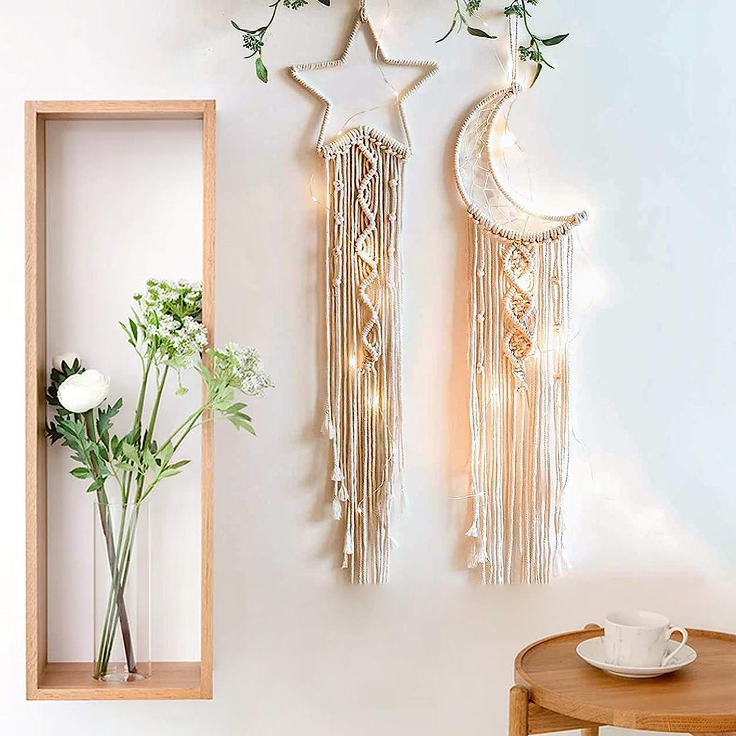 DIY Kit, Star Macrame Wall Hanging with Fairy Lights