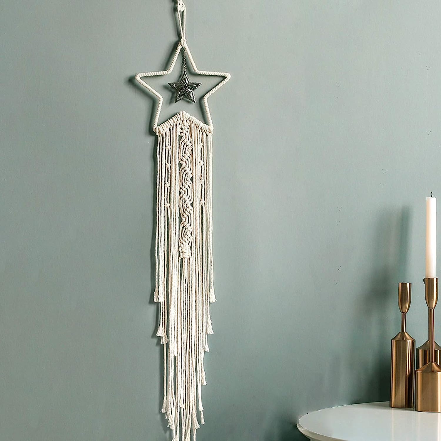 DIY Kit, Star Macrame Wall Hanging with Fairy Lights