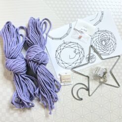 supplies you need to make a star macrame wall hanging diy square
