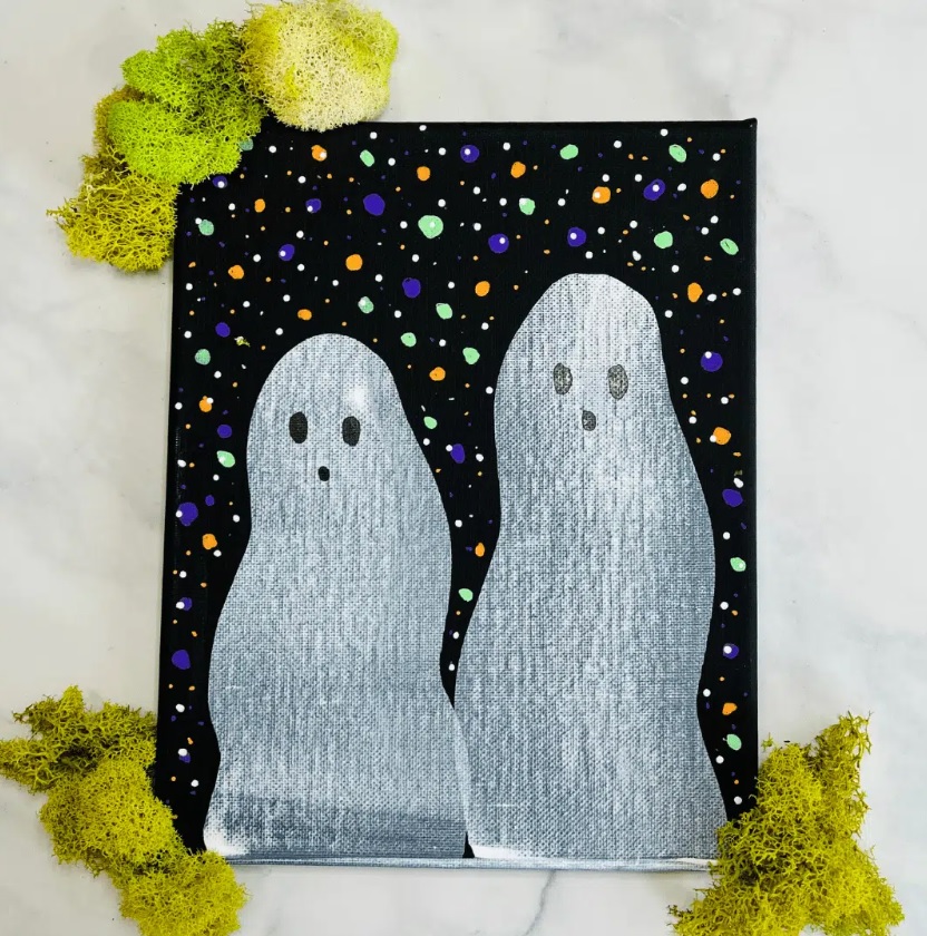 Halloween Ghost Squeegee Art Craft