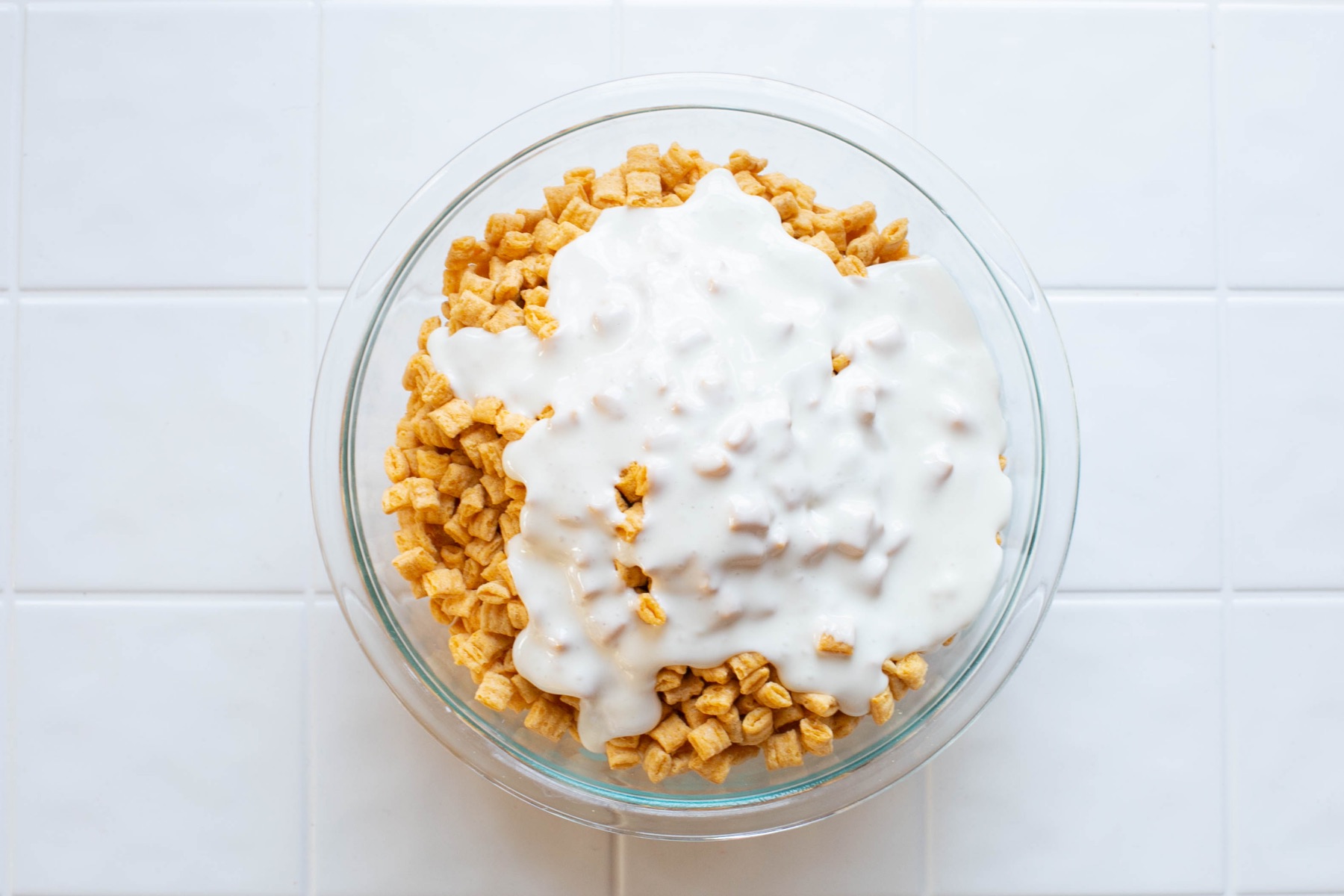 blend the marshmallow and cap'n crunch cereal