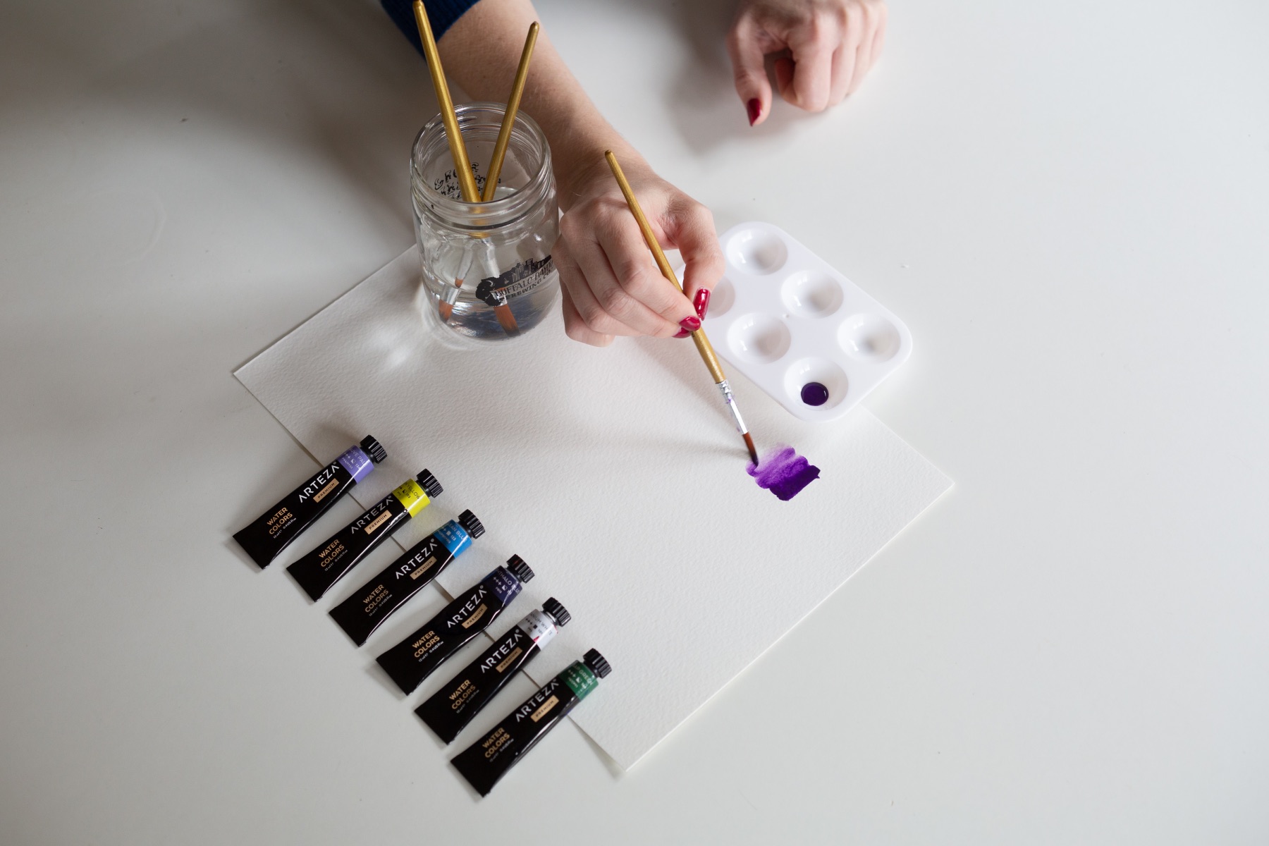 wet on dry flat wash watercolor painting