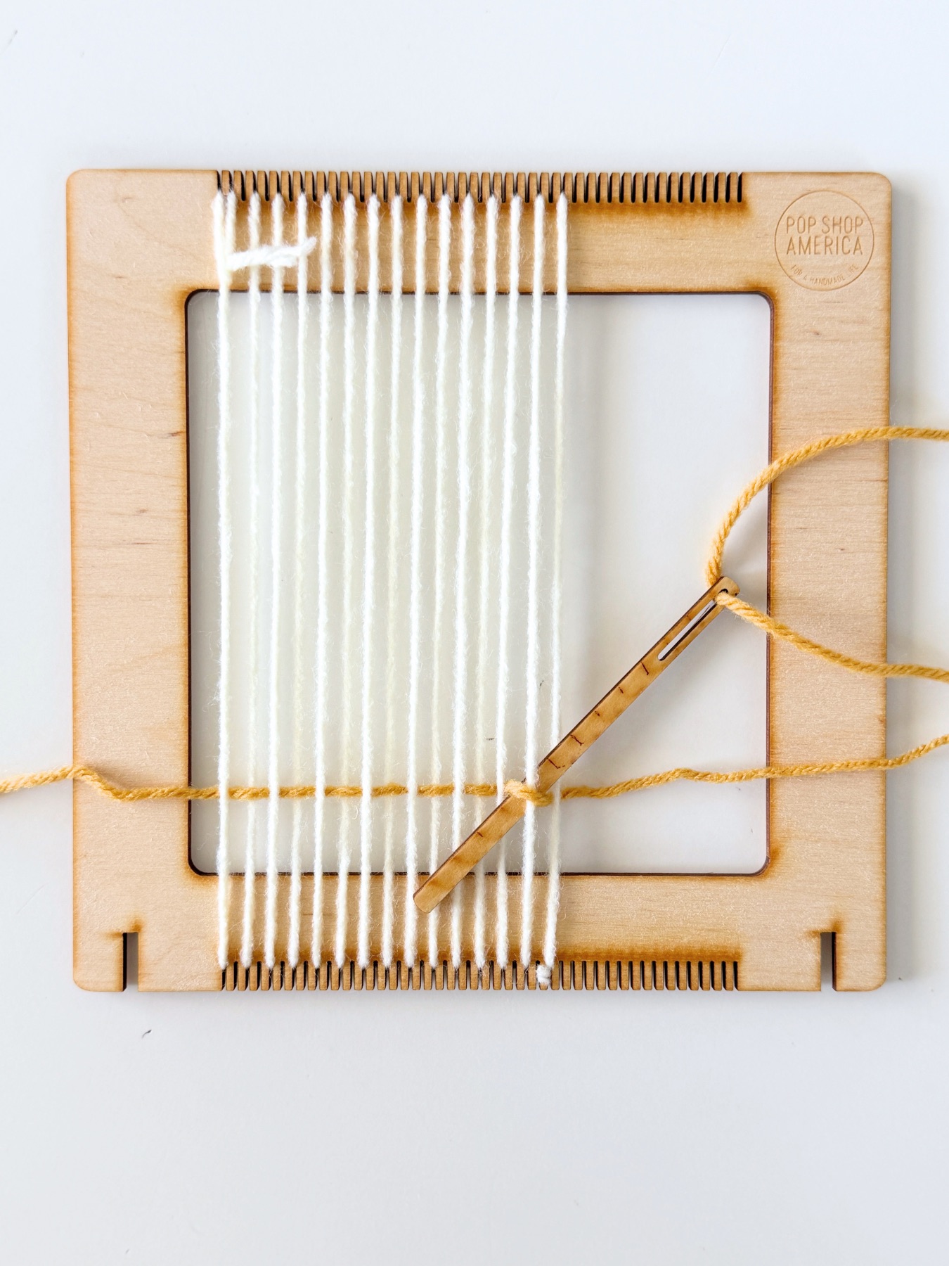 start a twining stitch to make woven coasters web