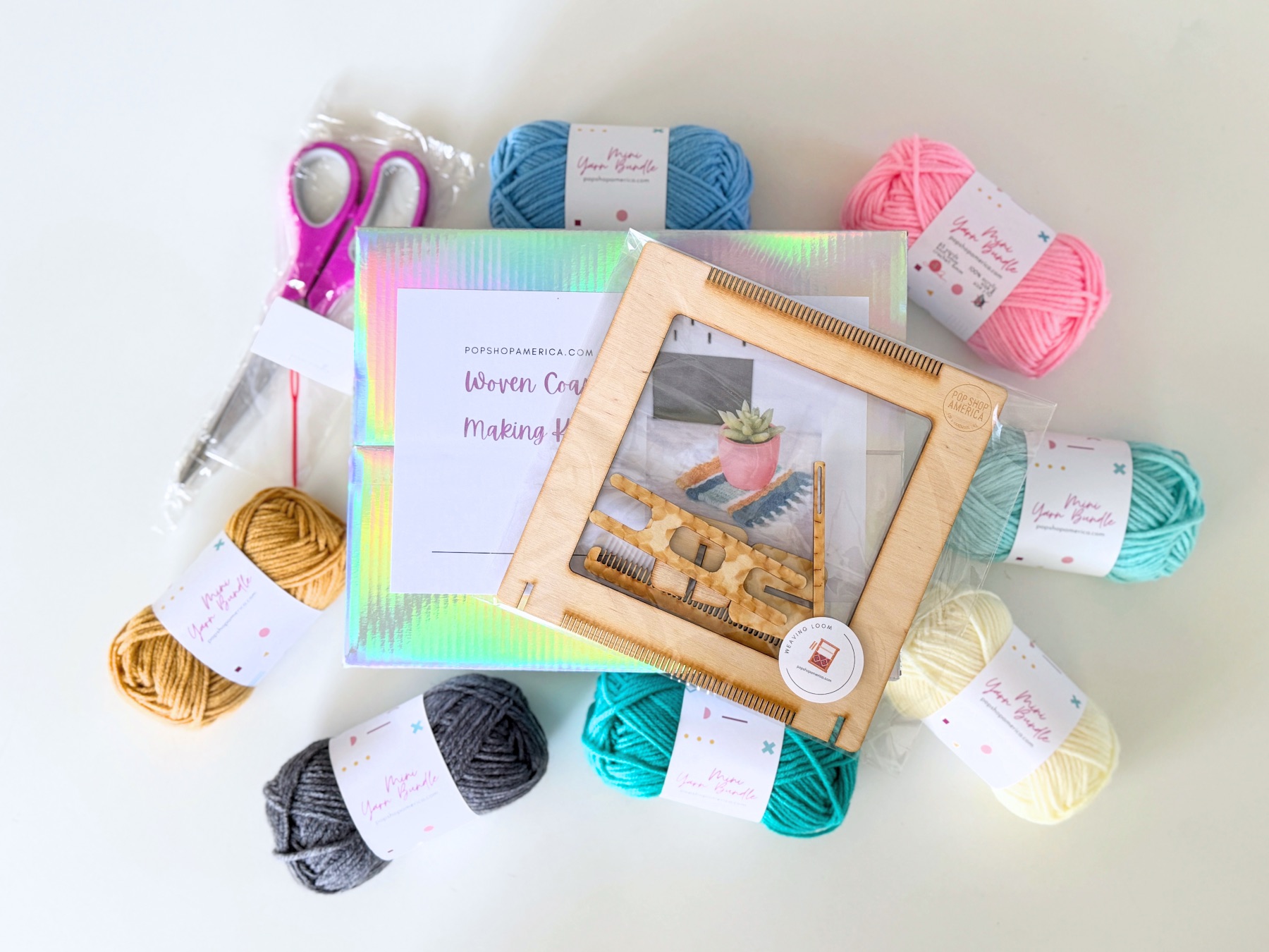 supplies inside woven coaster kit web