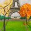 close up of the eiffel tower acrylic painting kit