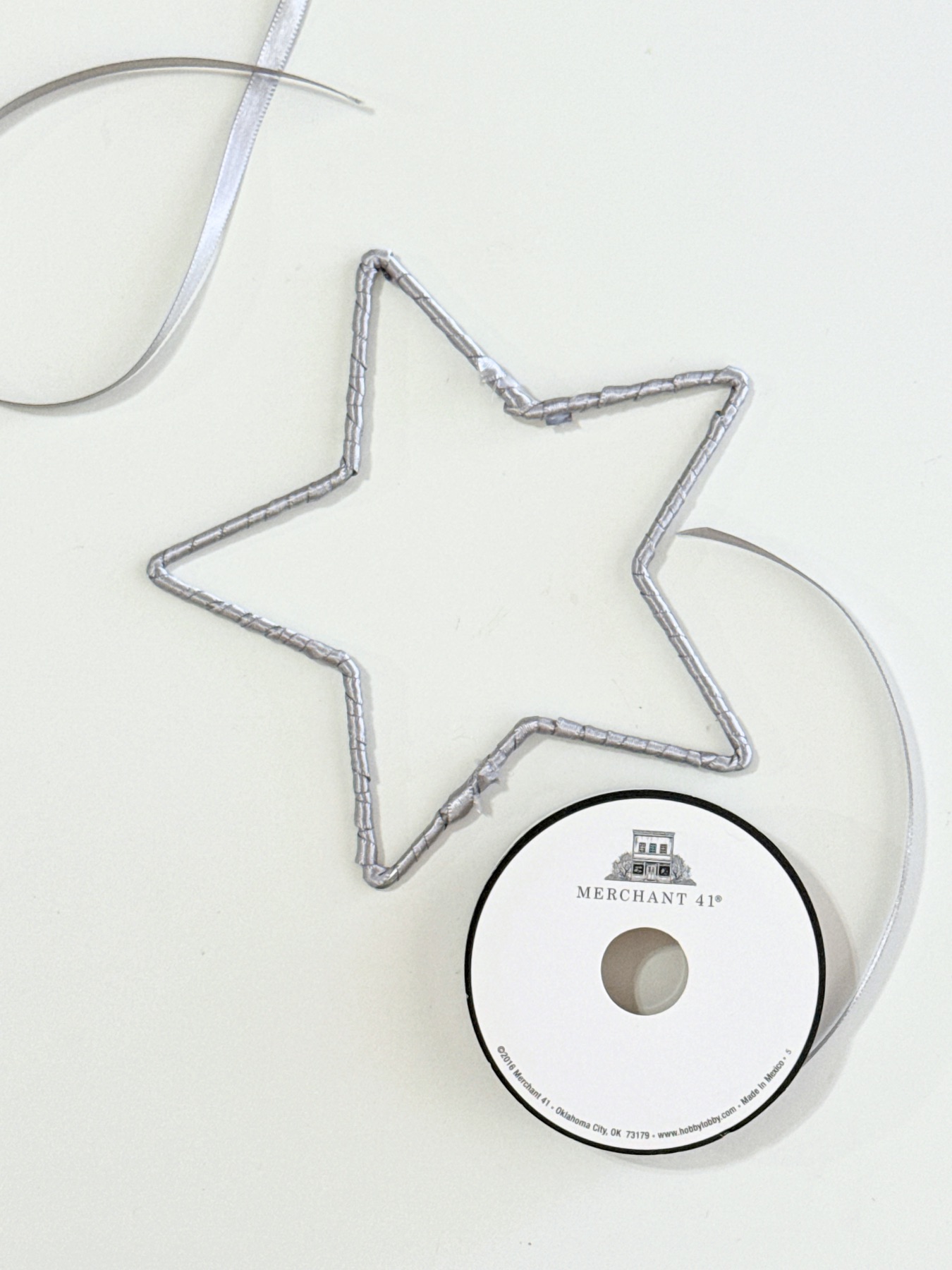 ribbon finished winding around the star web