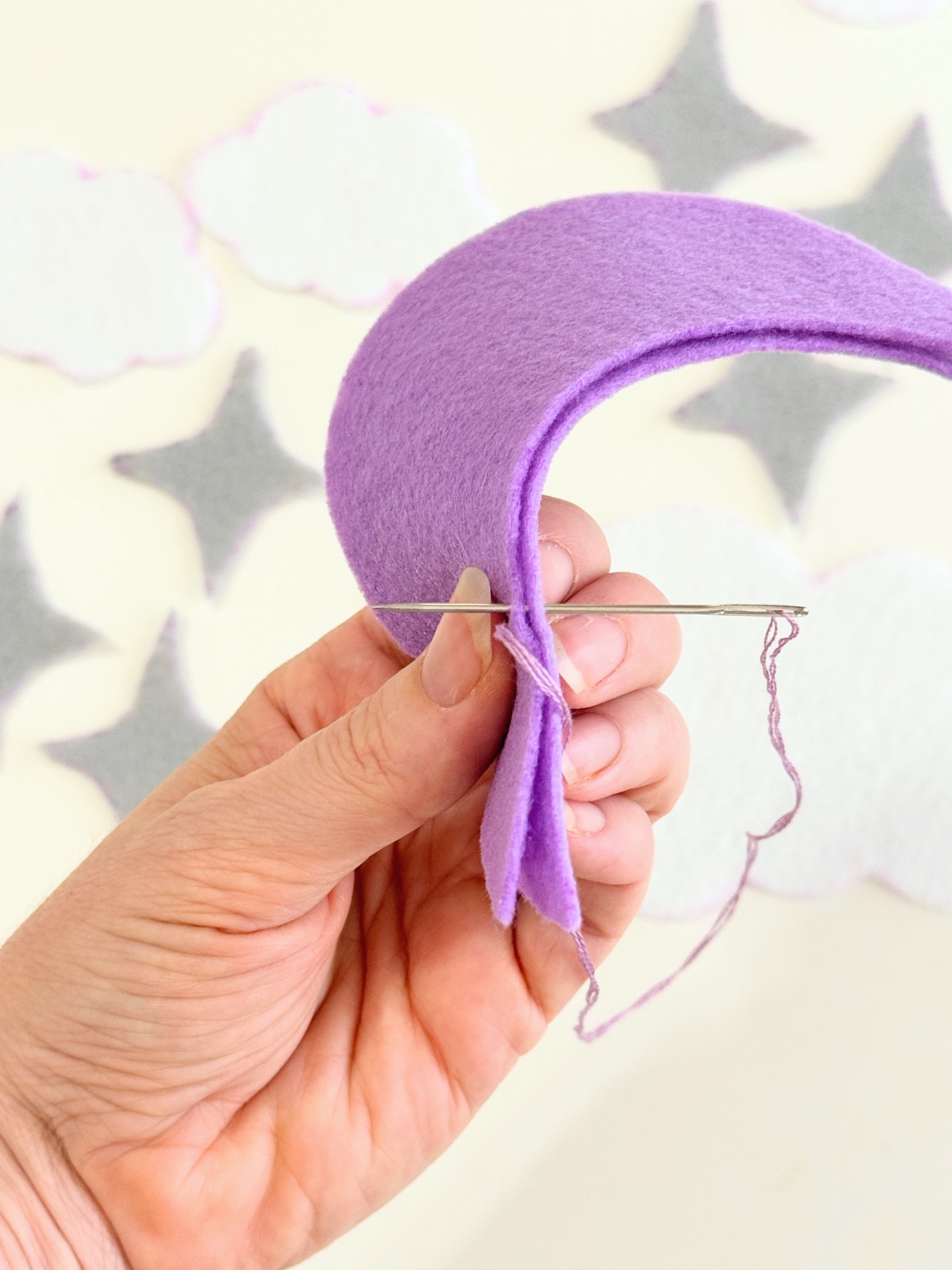 use a whip stitch to attach the sides web