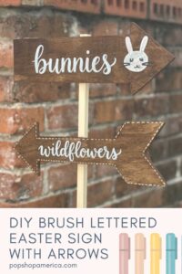 Brush Lettered Easter Sign with Arrows Feature
