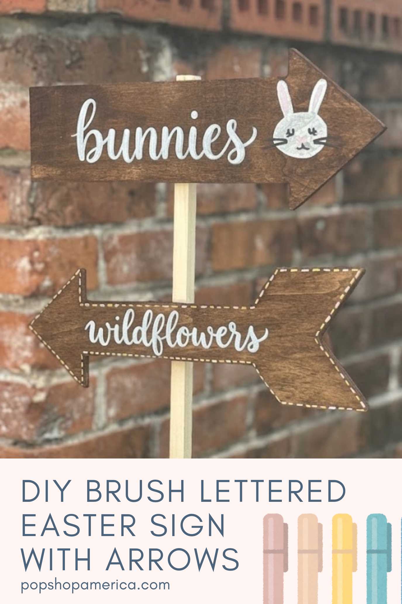 DIY Brush Lettered Easter Yard Sign with Arrows