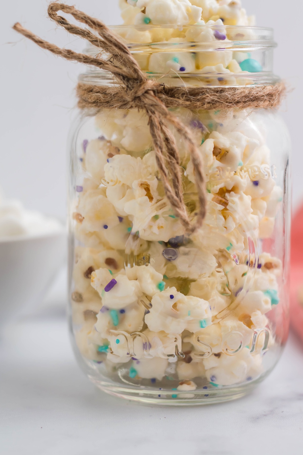 close up of mermaid popcorn white chocolate recipe